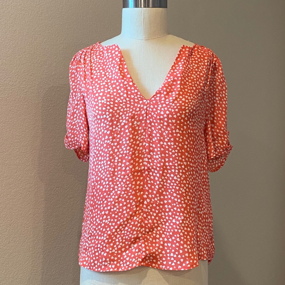 JOIE Amone Silk Blouse - Size L Punch NWT